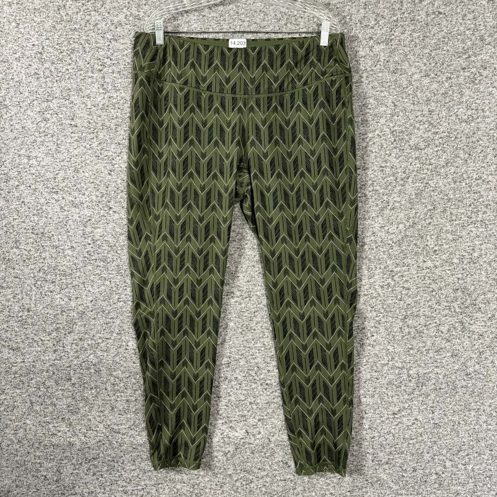 Lucy Women’s Size 2X Green Polyester Printed Activewear Leggings